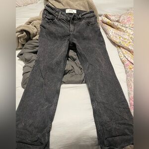 Black straight leg jeans #straightlegjeans